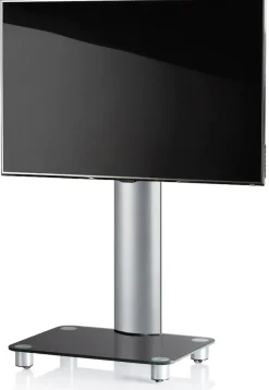 VCM Wohnzimmertisch »TV Standfuß Glas Fernseh Rollen Ständer Fuß Tosal« 1 Stk. tlg.