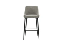 Venture Home Barhocker »Plaza, 2er-Set Barhocker in beigem Leinen, schwarze Beine, 150 kg« Set, 2 Stk. tlg. Tresenstuhl, Stoffbezug, Metallbeine, Fußstütze, einladend