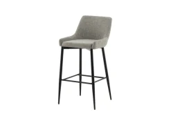Venture Home Barhocker »Plaza, 2er-Set Barhocker in beigem Leinen, schwarze Beine, 150 kg« Set, 2 Stk. tlg. Tresenstuhl, Stoffbezug, Metallbeine, Fußstütze, einladend
