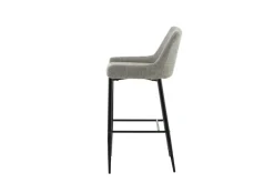 Venture Home Barhocker »Plaza, 2er-Set Barhocker in beigem Leinen, schwarze Beine, 150 kg« Set, 2 Stk. tlg. Tresenstuhl, Stoffbezug, Metallbeine, Fußstütze, einladend