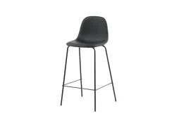 Venture Home Barhocker »Polar, 2er-Set Barhocker in Schwarz-PU, luxuriös, 150 kg belastbar« 2 Stk. tlg. Tresenstuhl, Lederlook, schwarze Metallbeine, Fußstütze, edel