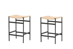 Venture Home Barhocker »Polly, 2er-Set Barhocker mit Seil-Sitz, Stahlbeine, 120 kg« Set, 2 Stk. tlg. Tresenstuhl, Geflecht, Gummibaumholz, Stahlrahmen, Boho