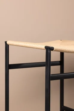 Venture Home Barhocker »Polly, 2er-Set Barhocker mit Seil-Sitz, Stahlbeine, 120 kg« Set, 2 Stk. tlg. Tresenstuhl, Geflecht, Gummibaumholz, Stahlrahmen, Boho