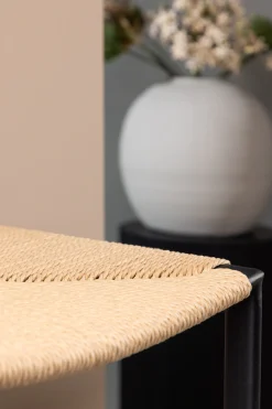 Venture Home Barhocker »Polly, 2er-Set Barhocker mit Seil-Sitz, Stahlbeine, 120 kg« Set, 2 Stk. tlg. Tresenstuhl, Geflecht, Gummibaumholz, Stahlrahmen, Boho
