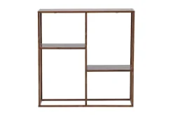 Venture Home Bücherregal »Staal, Bücherregal in warmer Walnussoptik, Stahlrahmen, Höhe 81 cm« Standregal, 3D-Folie, schlank, anspruchsvoll, modern