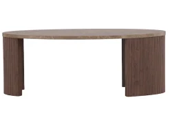 Venture Home Couchtisch »Bristol, ovaler Couchtisch 120 × 60 cm in Mocca mit grauer Steinoptik« Sofatisch, MDF, 3D-Papier, oval, kontrastreich, raffiniert