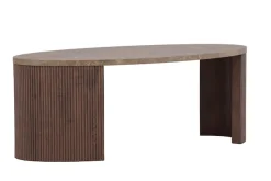 Venture Home Couchtisch »Bristol, ovaler Couchtisch 120 × 60 cm in Mocca mit grauer Steinoptik« Sofatisch, MDF, 3D-Papier, oval, kontrastreich, raffiniert