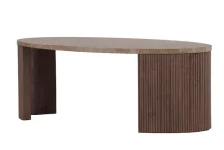 Venture Home Couchtisch »Bristol, ovaler Couchtisch 120 × 60 cm in Mocca mit grauer Steinoptik« Sofatisch, MDF, 3D-Papier, oval, kontrastreich, raffiniert