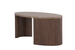 Venture Home Couchtisch »Bristol, ovaler Couchtisch 120 × 60 cm in Mocca mit grauer Steinoptik« Sofatisch, MDF, 3D-Papier, oval, kontrastreich, raffiniert