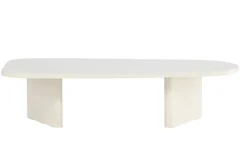 Venture Home Couchtisch »Grönvik, ovaler Couchtisch 130 × 65 cm in glänzendem Beige, modern« Sofatisch, MDF, Glanzfinish, oval, sanft geformt, Skandinavisch