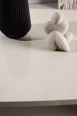 Venture Home Couchtisch »Grönvik, ovaler Couchtisch 130 × 65 cm in glänzendem Beige, modern« Sofatisch, MDF, Glanzfinish, oval, sanft geformt, Skandinavisch