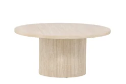 Venture Home Couchtisch »Härön, runder Couchtisch in Travertinoptik, Ø 80 cm« Sofatisch, MDF, 3D-Papier, rund, niedrig, edel