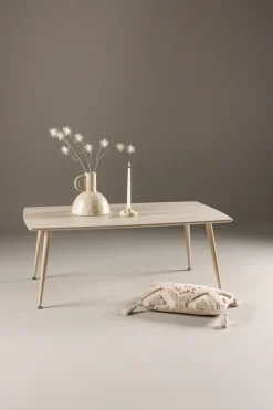 Venture Home Couchtisch »Plaza, rechteckiger Couchtisch in hellem Whitewash, 120 × 70 cm« Sofatisch, MDF, Stahlbeine, rechteckig, hell, modern
