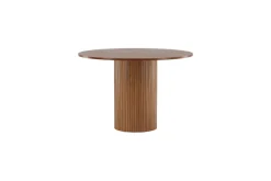 Venture Home Esstisch »Bianca, runder Esstisch Ø 110 cm in Walnuss mit gerippter Basis« Esszimmertisch, MDF, Furnier, Säulenfuß gerippt, edel, einladend
