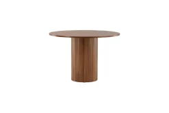 Venture Home Esstisch »Bianca, runder Esstisch Ø 110 cm in Walnuss mit gerippter Basis« Esszimmertisch, MDF, Furnier, Säulenfuß gerippt, edel, einladend