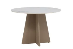 Venture Home Esstisch »Bootcut, runder Esstisch Ø 110 cm aus Sinterstein in Marmoroptik« Esszimmertisch, Steinplatte, MDF-Untergestell, rund, beige, edel