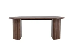 Venture Home Esstisch »Härön, ovaler Esstisch in warmem Mokka, einladend, 200 × 90 cm« Esszimmertisch, MDF, Stahlbeine, oval, gesellig, einheitlich
