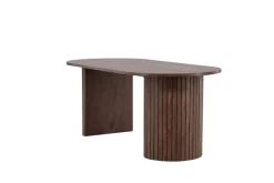 Venture Home Esstisch »Härön, ovaler Esstisch in warmem Mokka, einladend, 200 × 90 cm« Esszimmertisch, MDF, Stahlbeine, oval, gesellig, einheitlich