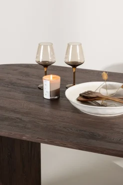 Venture Home Esstisch »Härön, ovaler Esstisch in warmem Mokka, einladend, 200 × 90 cm« Esszimmertisch, MDF, Stahlbeine, oval, gesellig, einheitlich