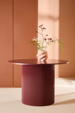 Venture Home Esstisch »Lenox, runder Esstisch in tiefem Bordeauxrot, kraftvoll, Ø 110 cm« Esszimmertisch, MDF, einheitlich bordeaux, rund, modern, elegant