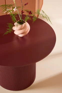 Venture Home Esstisch »Lenox, runder Esstisch in tiefem Bordeauxrot, kraftvoll, Ø 110 cm« Esszimmertisch, MDF, einheitlich bordeaux, rund, modern, elegant