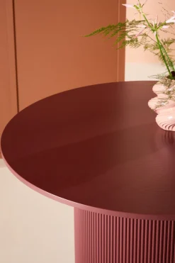 Venture Home Esstisch »Lenox, runder Esstisch in tiefem Bordeauxrot, kraftvoll, Ø 110 cm« Esszimmertisch, MDF, einheitlich bordeaux, rund, modern, elegant