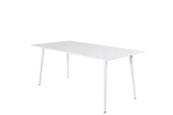 Venture Home Esstisch »Polar, rechteckiger Esstisch in hellem Weiß, 180 × 90 cm« Esszimmertisch, MDF, Metallbeine, rechteckig, hell, skandinavisch