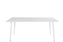 Venture Home Esstisch »Polar, rechteckiger Esstisch in hellem Weiß, 180 × 90 cm« Esszimmertisch, MDF, Metallbeine, rechteckig, hell, skandinavisch