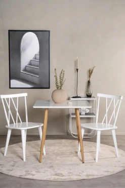 Venture Home Esstisch »Polar, runder Esstisch in Eichenholz-Optik, modern, Ø 90 cm« Esszimmertisch, MDF, Stahlbeine, quadratisch, kompakt, modern