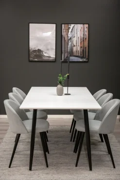 Venture Home Esstisch »Polar, rechteckiger Esstisch mit Stahlbeinen, modern, 180 × 90 cm« Esszimmertisch, MDF, rechteckig, geräumig, urban, edel