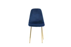 Venture Home Esszimmerstuhl »Polar, 2er-Set Esszimmerstühle in Schwarz-Samt, Messingbeine, 150 kg« () 2 Stk.Polsterstuhl, Samt-Bezug, Metallbeine, abgerundet, edel