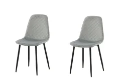 Venture Home Esszimmerstuhl »Polar Diamond, 2er-Set Esszimmerstühle in Grau-Samt, 150 kg belastbar« () 2 Stk.Polsterstuhl, Samt-Bezug, Metallbeine, Diamantsteppung, edel