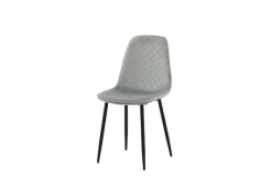 Venture Home Esszimmerstuhl »Polar Diamond, 2er-Set Esszimmerstühle in Grau-Samt, 150 kg belastbar« () 2 Stk.Polsterstuhl, Samt-Bezug, Metallbeine, Diamantsteppung, edel