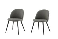 Venture Home Esszimmerstuhl »Velvet Stitches, 2er-Set Esszimmerstühle in Mikrofaser-Grau, 150 kg« () 2 Stk.Polsterstuhl, weicher Bezug, Steppung, schwarzes Eisen, edel