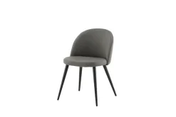 Venture Home Esszimmerstuhl »Velvet Stitches, 2er-Set Esszimmerstühle in Mikrofaser-Grau, 150 kg« () 2 Stk.Polsterstuhl, weicher Bezug, Steppung, schwarzes Eisen, edel