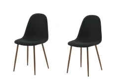 Venture Home Esszimmerstuhl »Polar, 2er-Set Esszimmerstühle in Schwarz-Stoff, Walnussbeine, 150 kg« () 2 Stk.Polsterstuhl, Stoffbezug, Walnuss-Optik-Beine, abgerundet, einladend