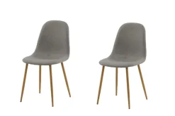Venture Home Esszimmerstuhl »Polar, 2er-Set Esszimmerstühle in Mittelgrau, Holzoptik-Beine, 150 kg« () 2 Stk.Polsterstuhl, Stoffbezug, Stahlbeine, gepolstert, modern
