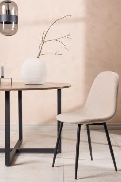 Venture Home Esszimmerstuhl »Polar, 2er-Set Esszimmerstühle in beigem Bouclé, skandinavisch, 150 kg« () 2 Stk.Polsterstuhl, Bouclé-Bezug, Stahlbeine, abgerundet, weich