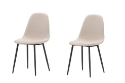 Venture Home Esszimmerstuhl »Polar, 2er-Set Esszimmerstühle in beigem Bouclé, skandinavisch, 150 kg« () 2 Stk.Polsterstuhl, Bouclé-Bezug, Stahlbeine, abgerundet, weich