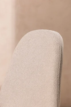 Venture Home Esszimmerstuhl »Polar, 2er-Set Esszimmerstühle in beigem Bouclé, skandinavisch, 150 kg« () 2 Stk.Polsterstuhl, Bouclé-Bezug, Stahlbeine, abgerundet, weich