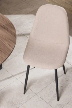 Venture Home Esszimmerstuhl »Polar, 2er-Set Esszimmerstühle in beigem Bouclé, skandinavisch, 150 kg« () 2 Stk.Polsterstuhl, Bouclé-Bezug, Stahlbeine, abgerundet, weich