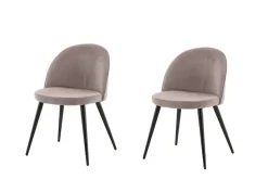 Venture Home Esszimmerstuhl »Velvet, 2er-Set Esszimmerstühle in Hellgrau-Cord, 150 kg belastbar« () 2 Stk.Polsterstuhl, Manchester-Bezug, schwarze Metallbeine, weich