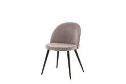 Venture Home Esszimmerstuhl »Velvet, 2er-Set Esszimmerstühle in Hellgrau-Cord, 150 kg belastbar« () 2 Stk.Polsterstuhl, Manchester-Bezug, schwarze Metallbeine, weich