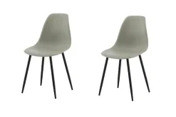 Venture Home Esszimmerstuhl »Polar Plastic, 2er-Set Esszimmerstühle in Schwarz, pflegeleicht« () 2 Stk.Polsterstuhl, Hartschalen-Sitz, Metallbeine, geschwungen, modern