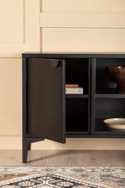 Venture Home TV-Board »Piring, TV-Board aus Stahl, Industrial, Breite 120 cm« TV-Möbel, Pulverbeschichtung, Türen, offene Fächer, modern