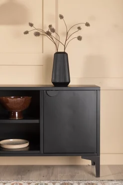 Venture Home TV-Board »Piring, TV-Board aus Stahl, Industrial, Breite 120 cm« TV-Möbel, Pulverbeschichtung, Türen, offene Fächer, modern