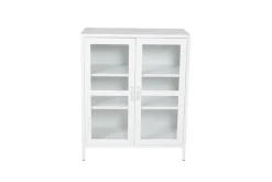 Venture Home Vitrine »Acero, Stauraumschrank, 2 Glas-Türen, Höhe 97 cm« Pulverbeschichtung, transparent, Silbergriff, modern