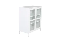 Venture Home Vitrine »Acero, Stauraumschrank, 2 Glas-Türen, Höhe 97 cm« Pulverbeschichtung, transparent, Silbergriff, modern