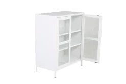 Venture Home Vitrine »Acero, Stauraumschrank, 2 Glas-Türen, Höhe 97 cm« Pulverbeschichtung, transparent, Silbergriff, modern