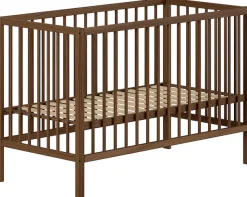 Vipack Babybett »DINO, ideal für Ihr Kinderzimmer, Made in Europe, Buche massiv« 60/120cm, Liegehöhe 3-fach höhenverstellbar, Buche Nussbaumfarbig